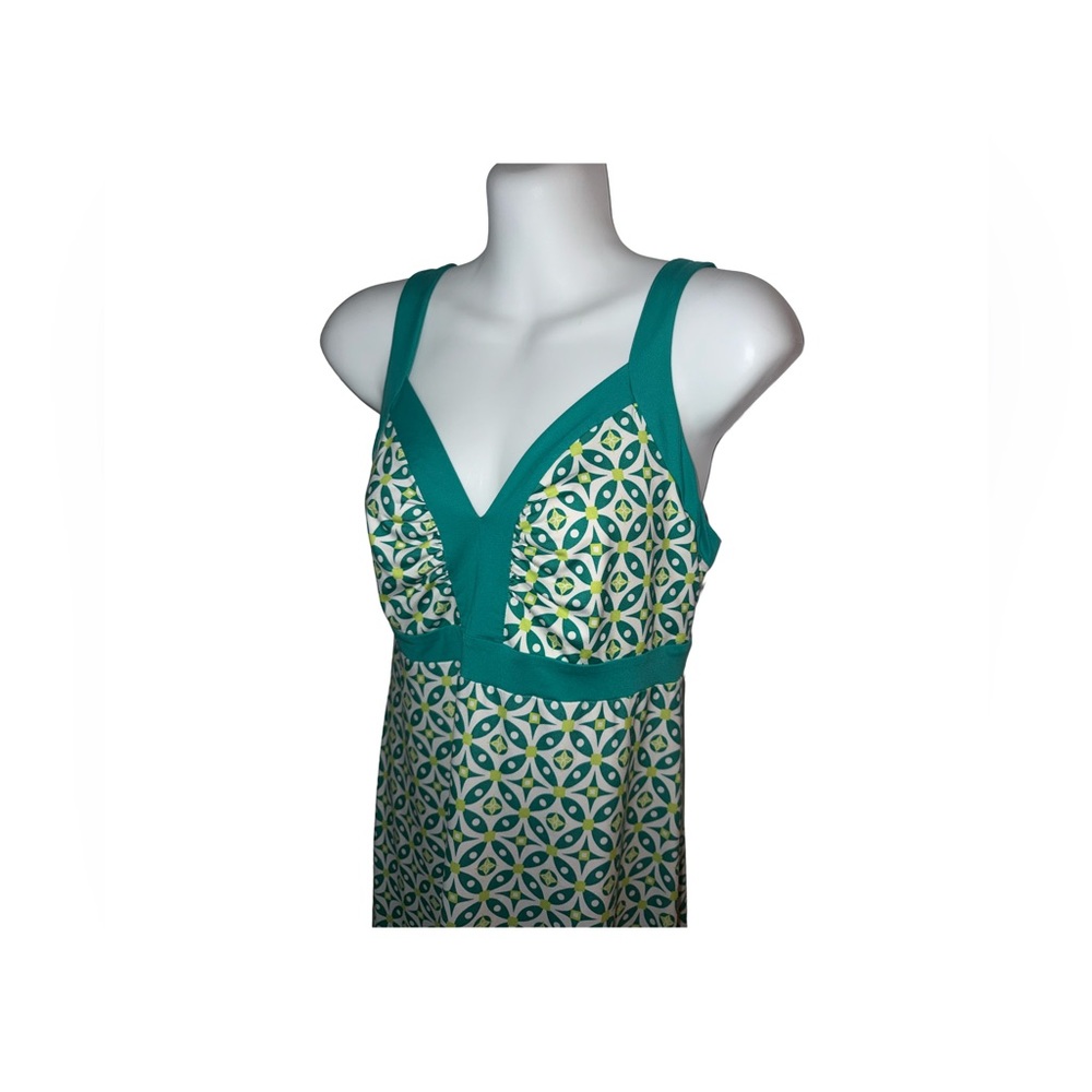 PATAGONIA Minette Tank Dress: Teal & Lime Green Outdoor Ready Jersey Knit Size M - Picture 9 of 12
